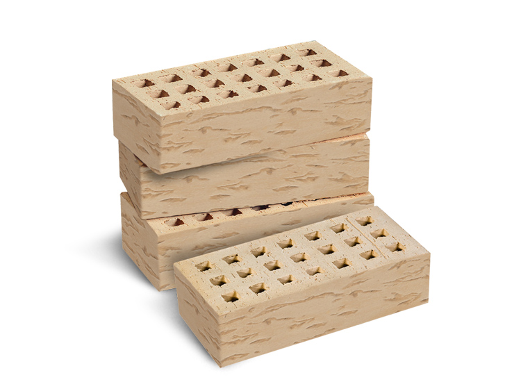 Кирпич лицевой пустотелый одинарный «Грецкий орех» 1НФ слоновая кость