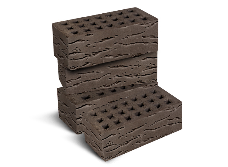 Кирпич лицевой пустотелый утолщённый «Грецкий орех» 1,4НФ коричневый