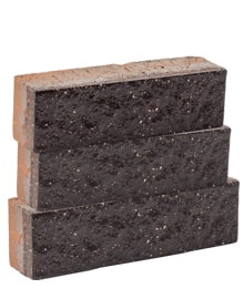 Декоративный полнотелый колотый кирпич «Темный Кварц» 0,5НФ